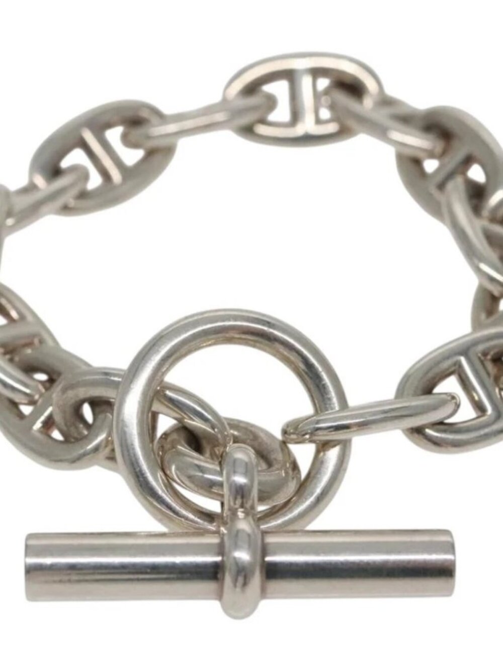 HERMES Chaine d'Ancre MM Bracelet Ag925 14 Links Silver Auth 134933SM - Picture 2 of 10
